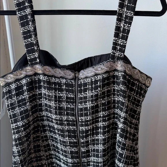 NWT Tahari ASL Black and White Tweed Mini Dress - Picture 5 of 8